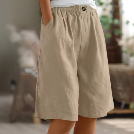 Relaxed High-Waisted Bermuda Shorts for Women