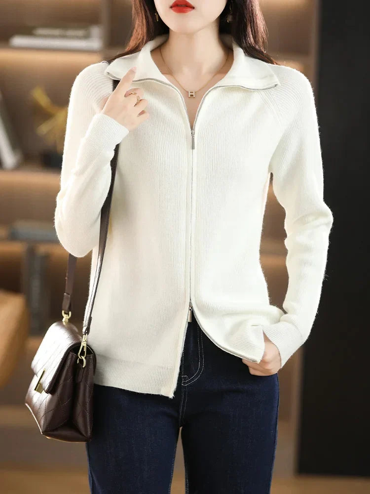 Women’s Turtleneck Zip-Up Long-Sleeve Sweater