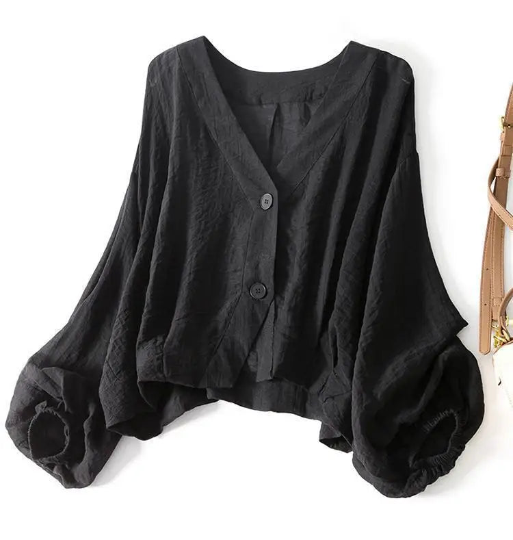 Casual V-Neck Long Sleeve Blouse