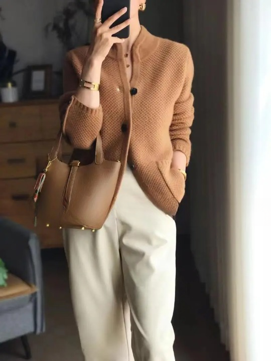 Women's Textured Button-Up Cardigan
