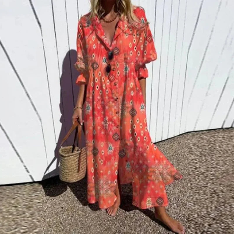 Robe Maxi Fleurie Femme - Style Bohème Élégant