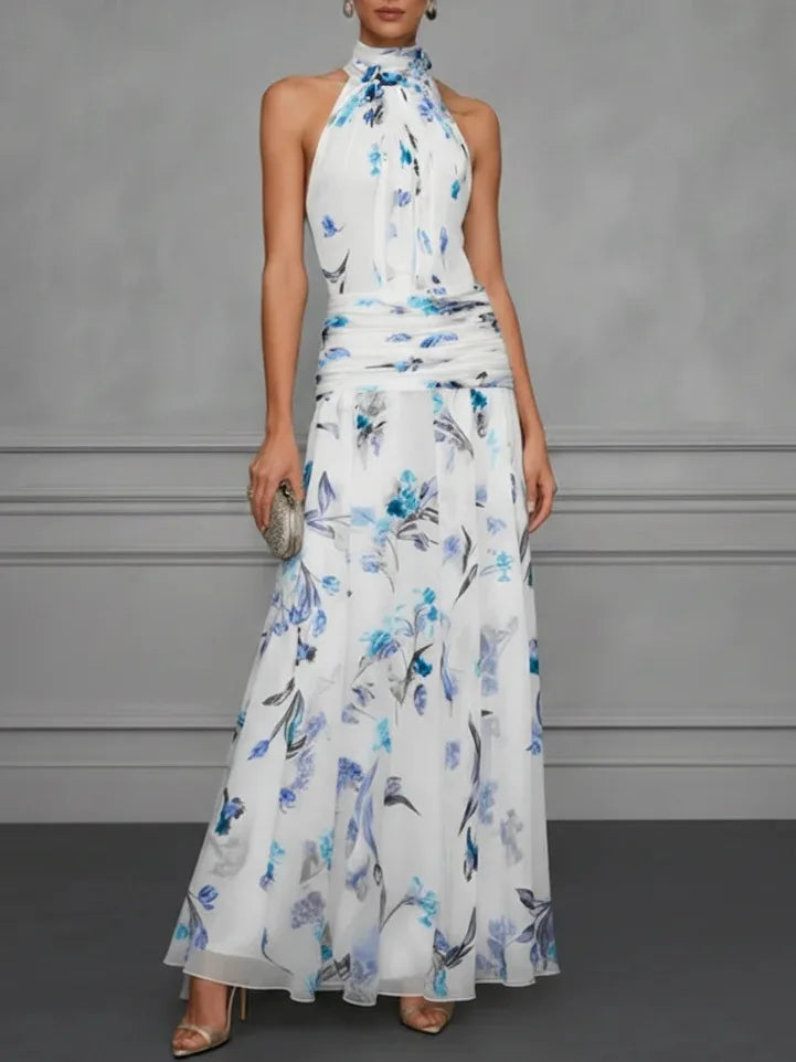 Floral Chiffon Maxi Dress for Women