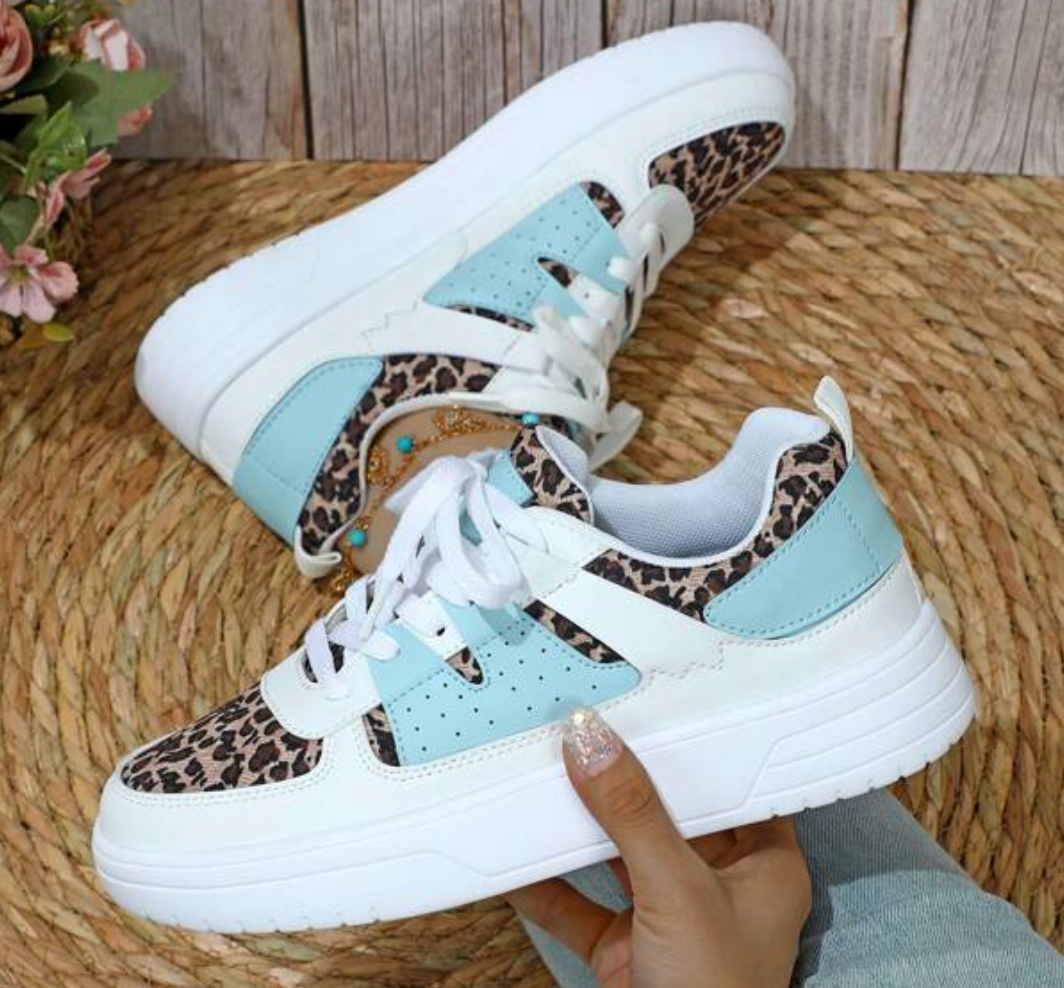 Women's Color Block Platform Sneakers Trendy Casual Style