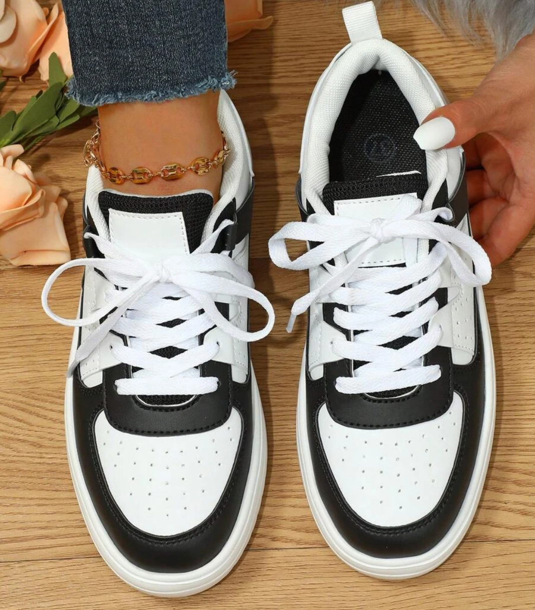 Women's Color Block Platform Sneakers Trendy Casual Style