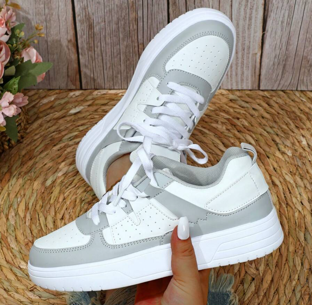 Women's Color Block Platform Sneakers Trendy Casual Style