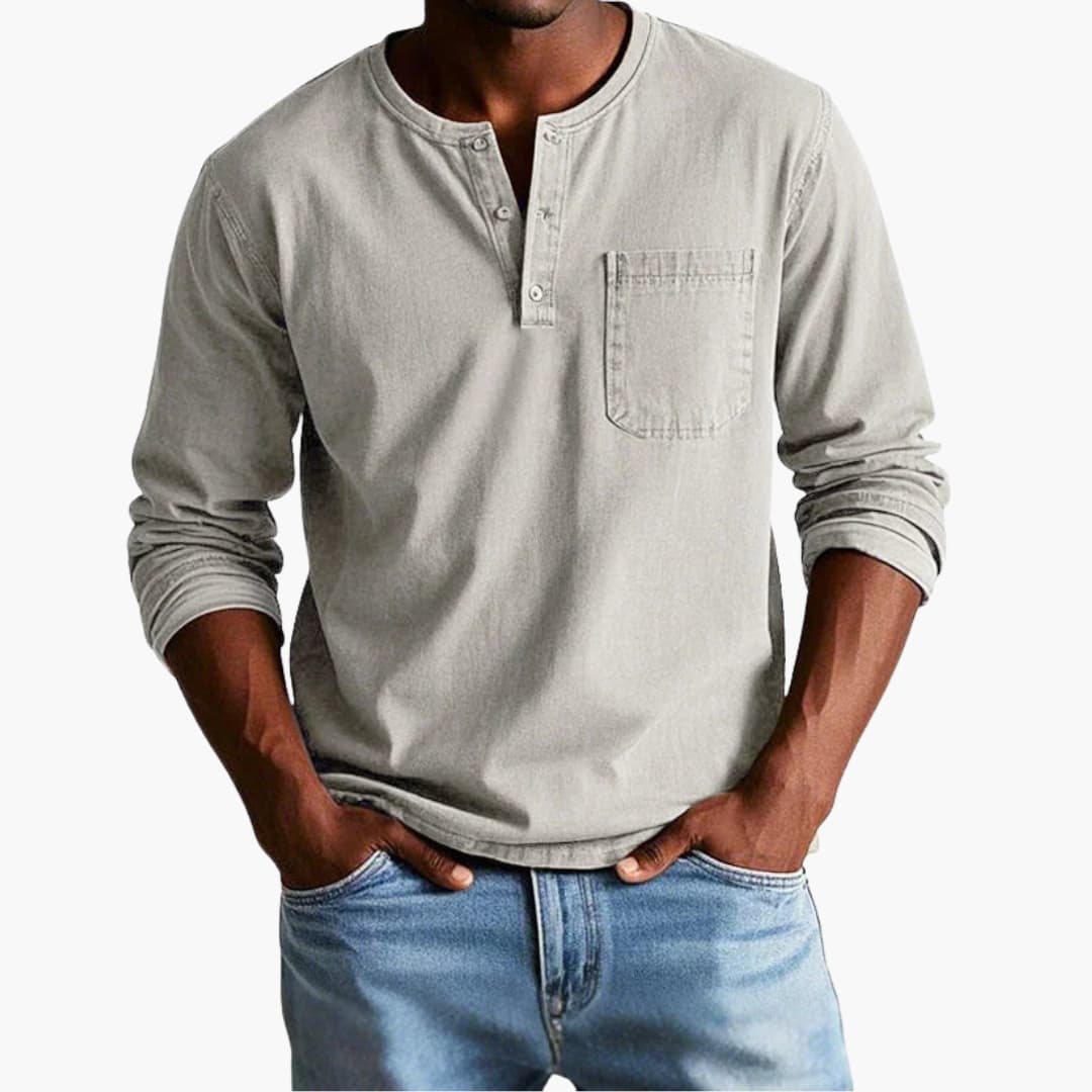 Men's long-sleeve comfortable crew neck T-shirt