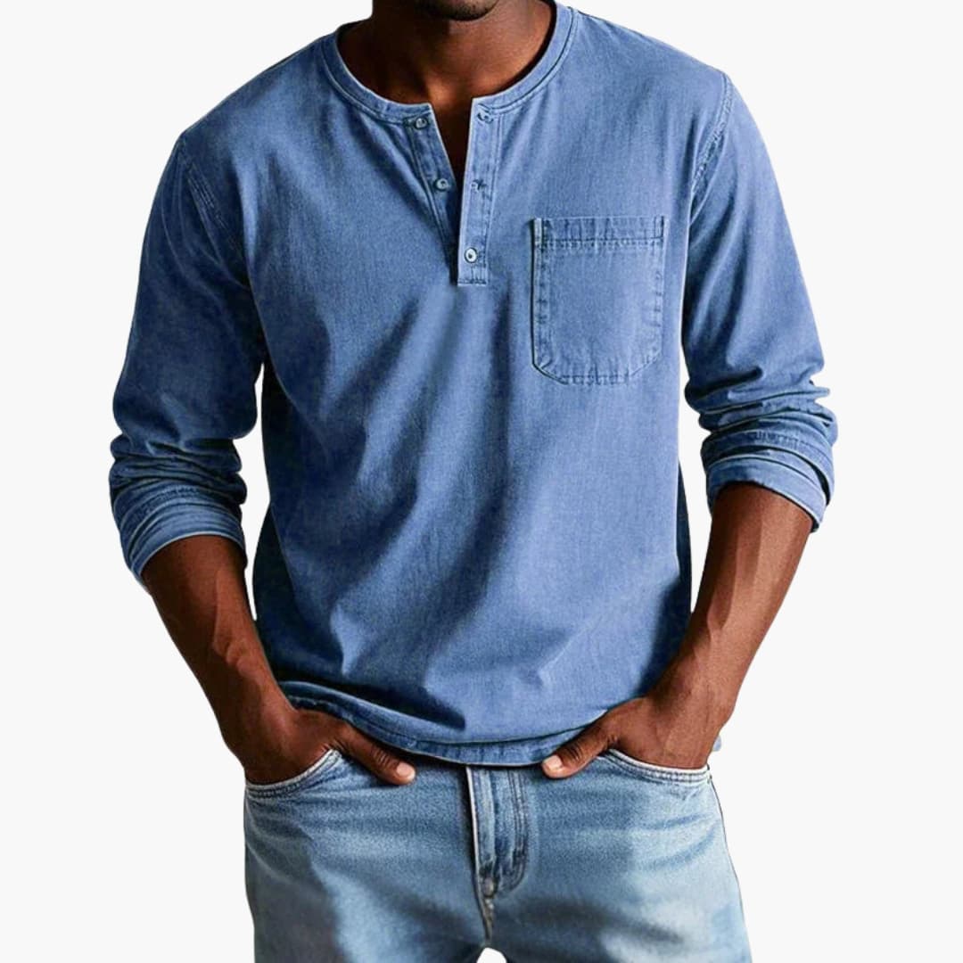 Men's long-sleeve comfortable crew neck T-shirt