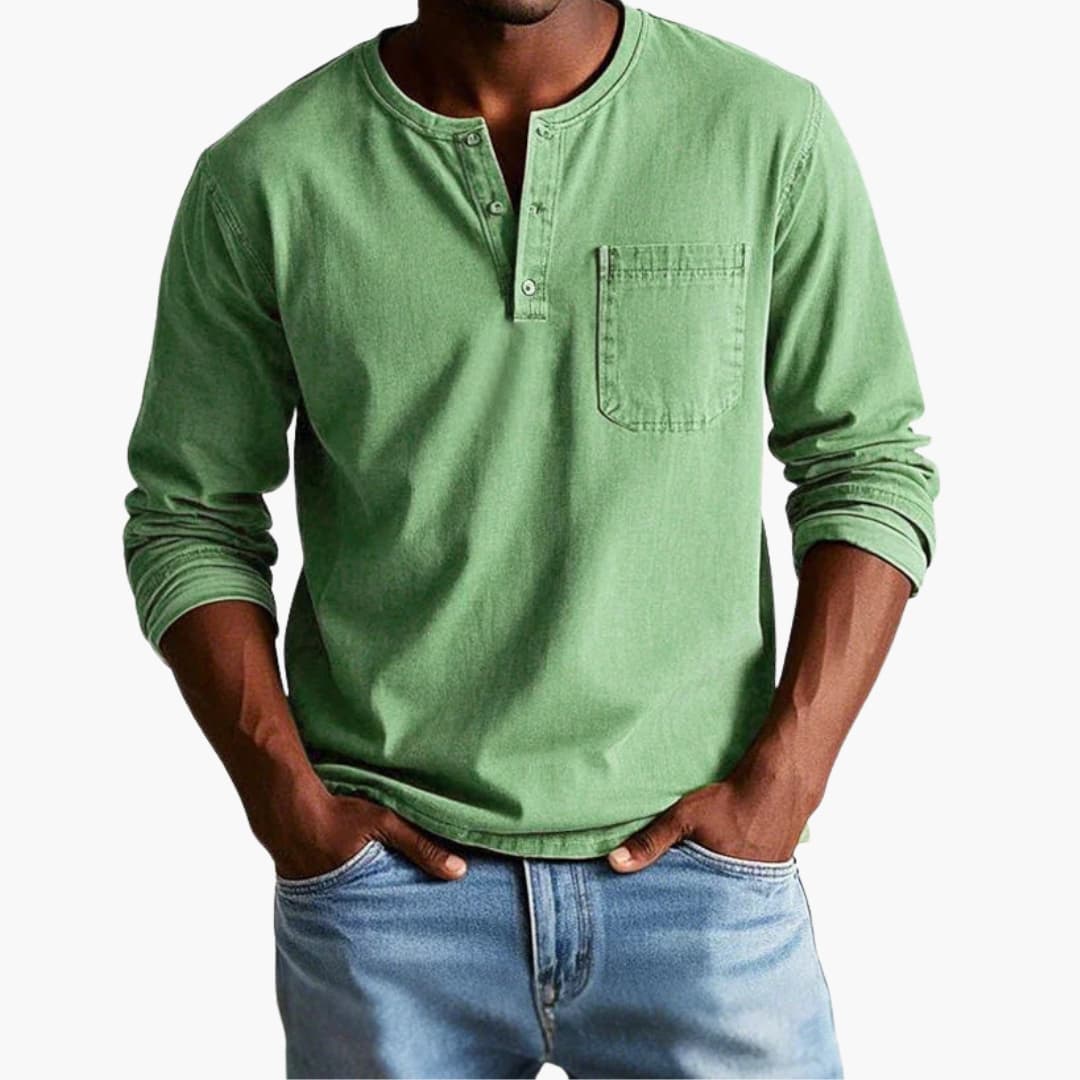 Men's long-sleeve comfortable crew neck T-shirt