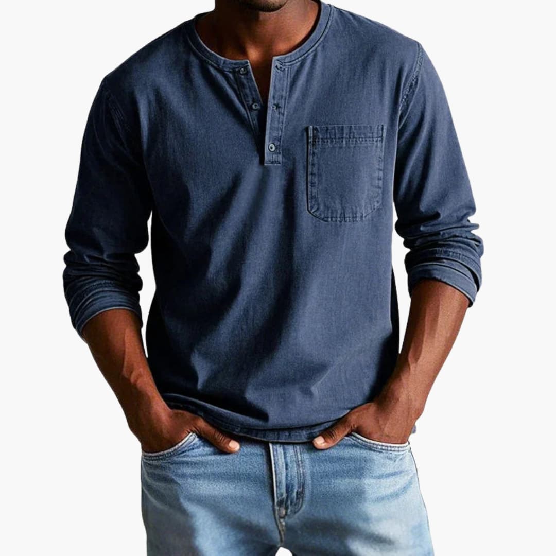Men's long-sleeve comfortable crew neck T-shirt