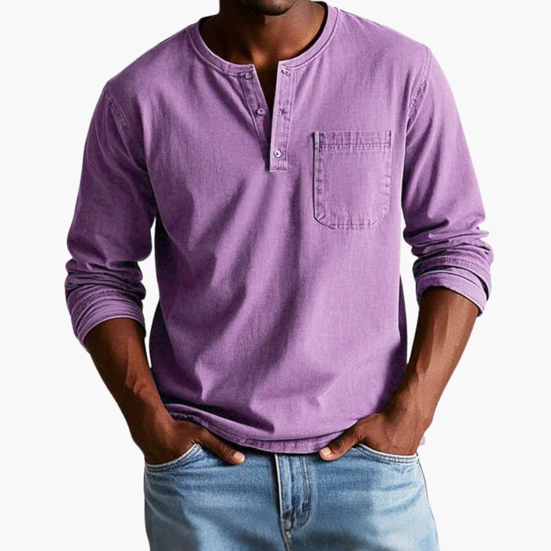 Men's long-sleeve comfortable crew neck T-shirt