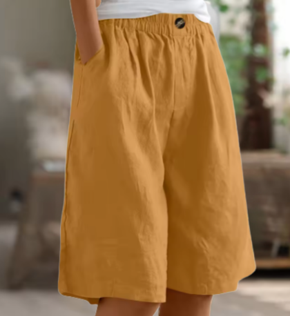 Relaxed High-Waisted Bermuda Shorts for Women