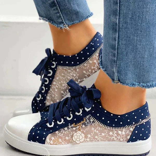 Casual Floral Lace Sneakers for Women