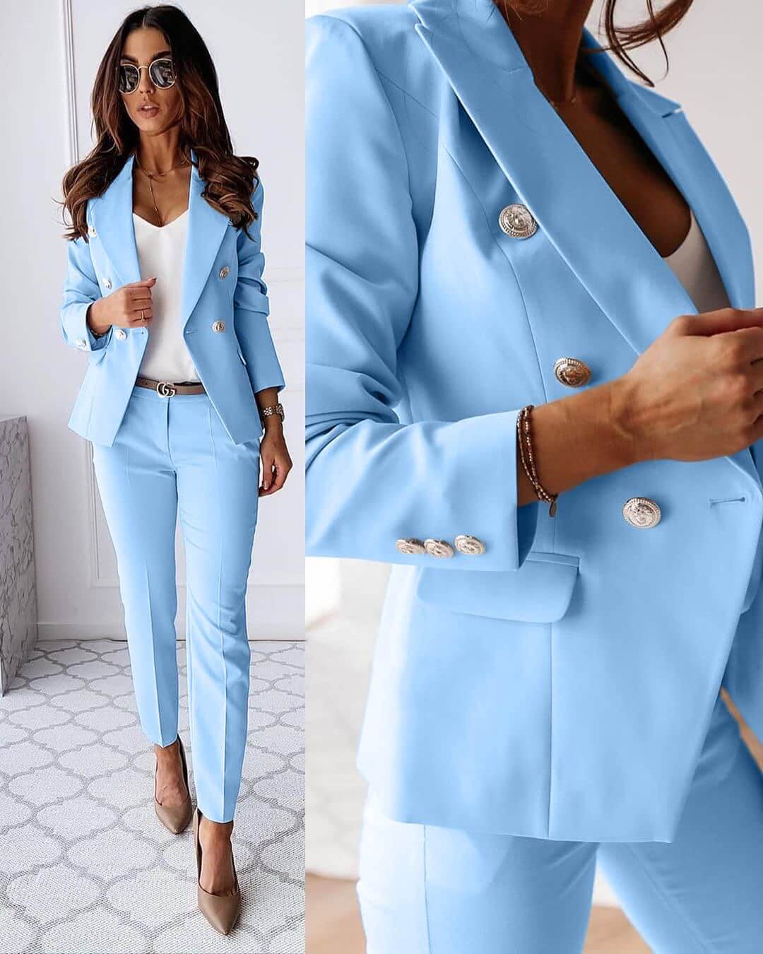 Women’s Matching Blazer and Trousers Suit Set