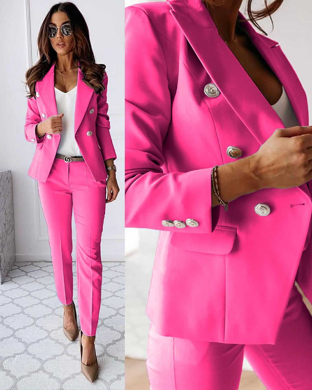Women’s Matching Blazer and Trousers Suit Set