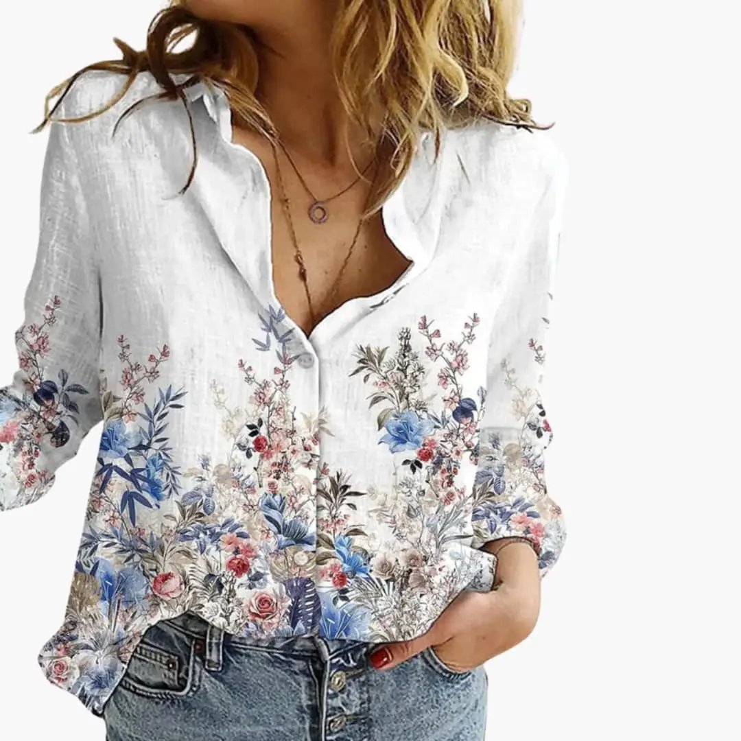 Blouse Artistique Imprimée pour Femme