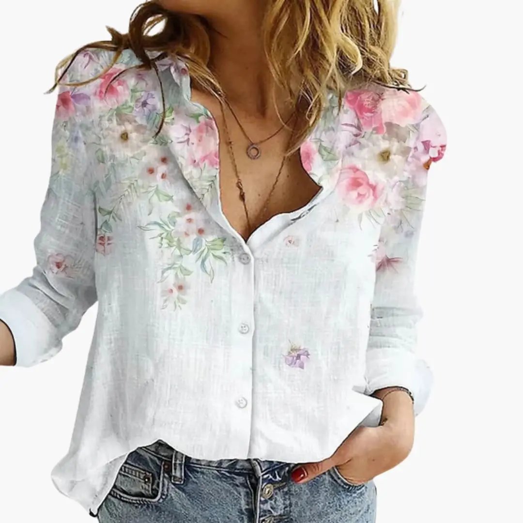 Blouse Artistique Imprimée pour Femme
