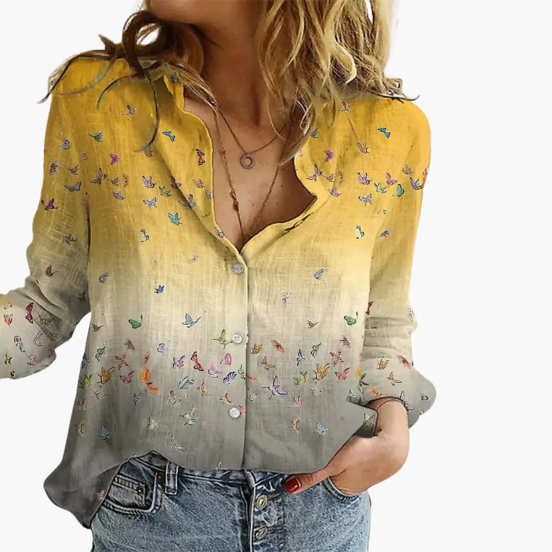 Blouse Femme Artistique Imprimée Décontracté à Motifs
