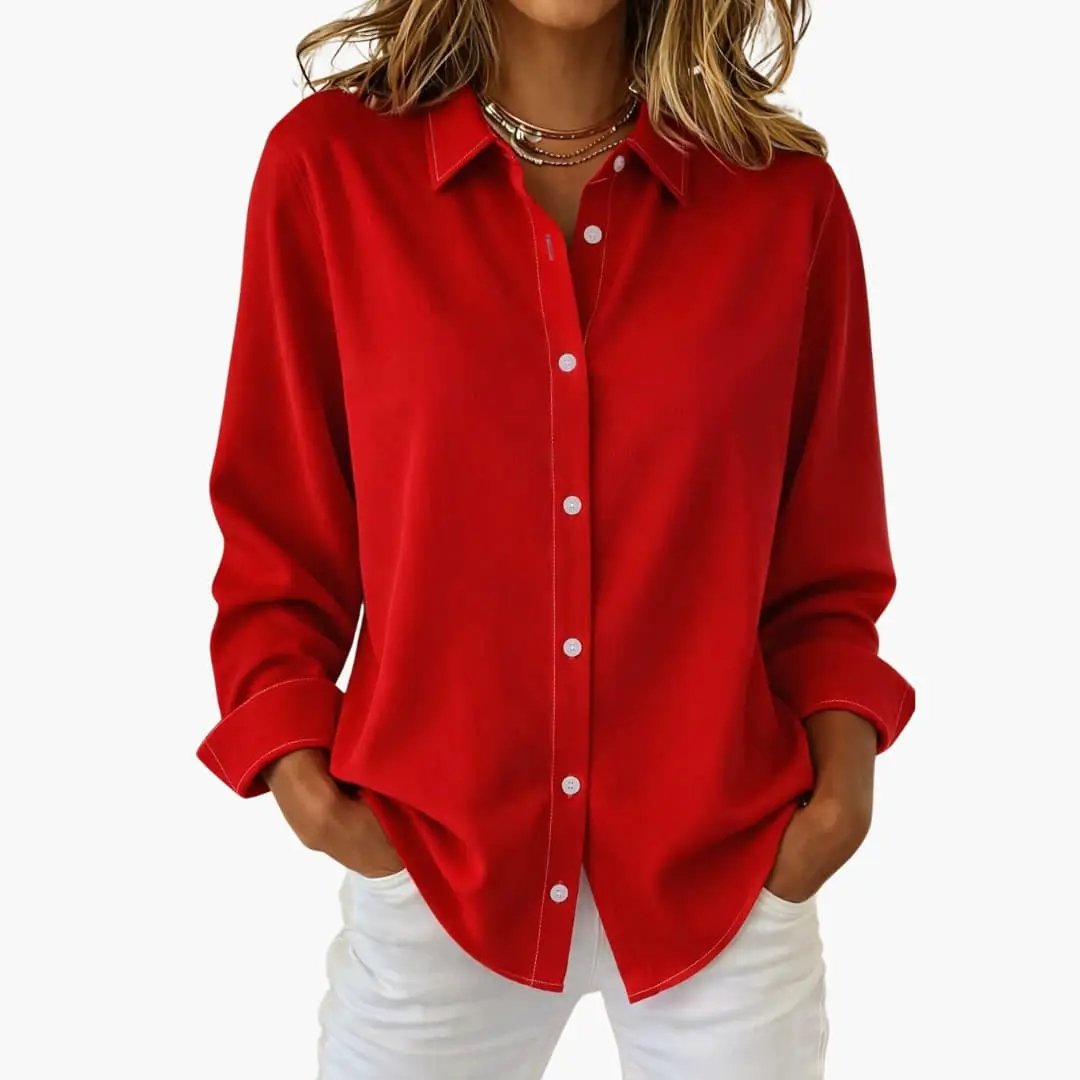 Elegant Button-Down Long Sleeve Shirt for Women