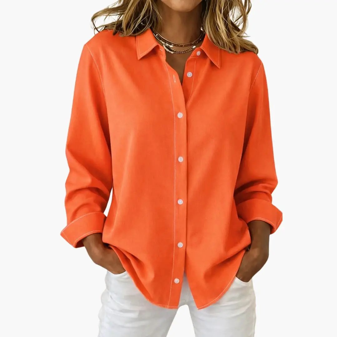 Elegant Button-Down Long Sleeve Shirt for Women