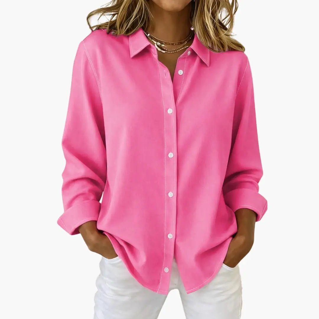Elegant Button-Down Long Sleeve Shirt for Women