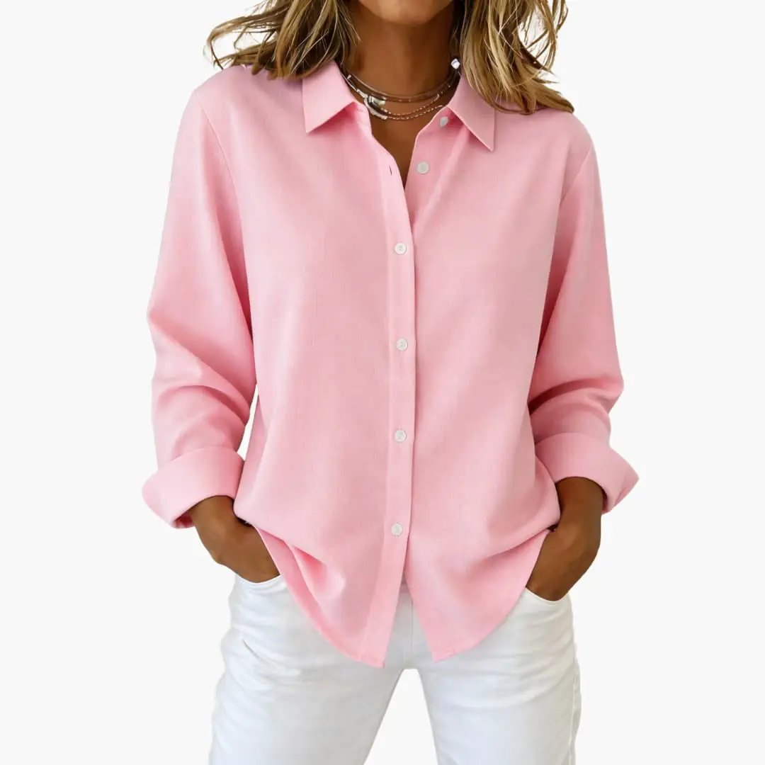 Elegant Button-Down Long Sleeve Shirt for Women