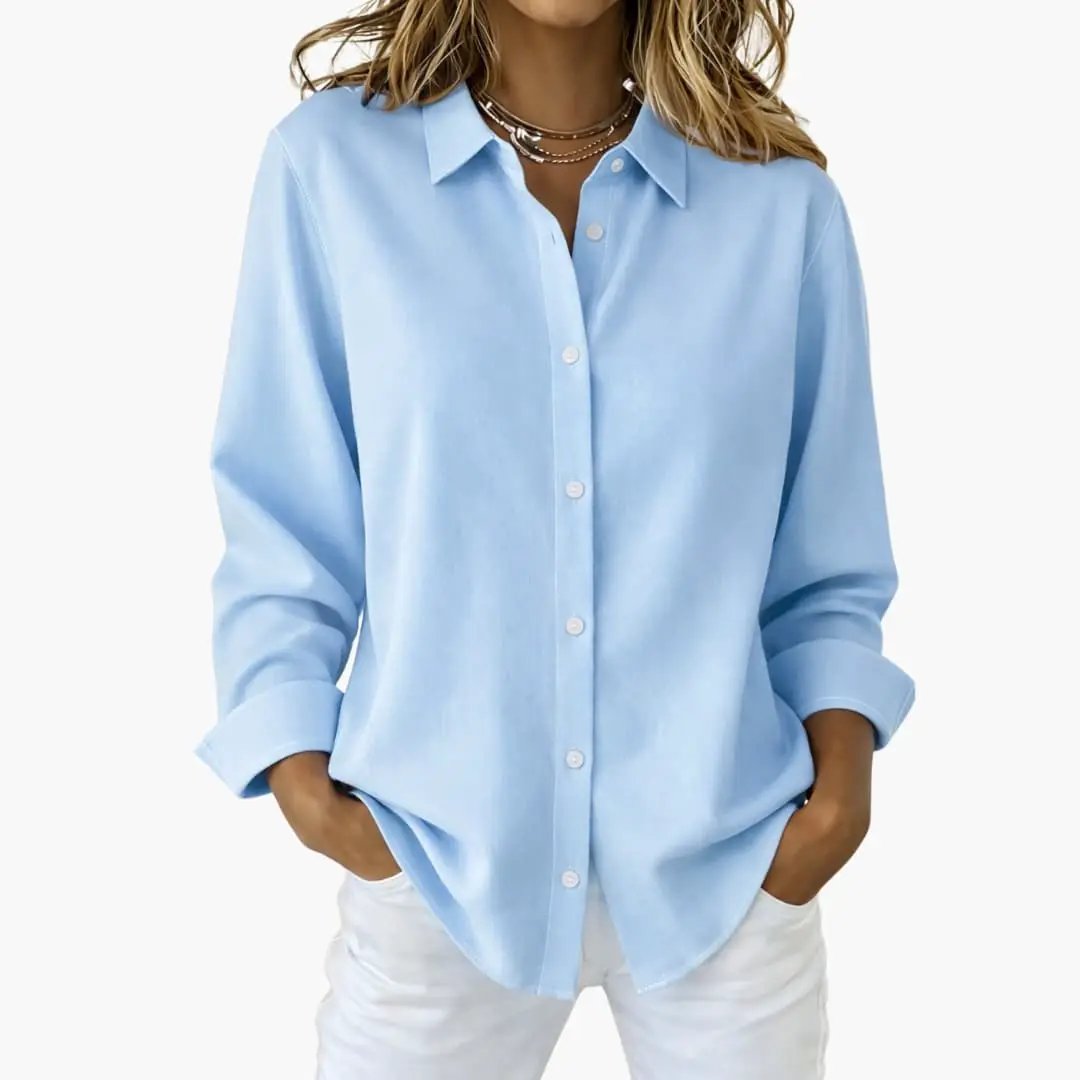 Elegant Button-Down Long Sleeve Shirt for Women