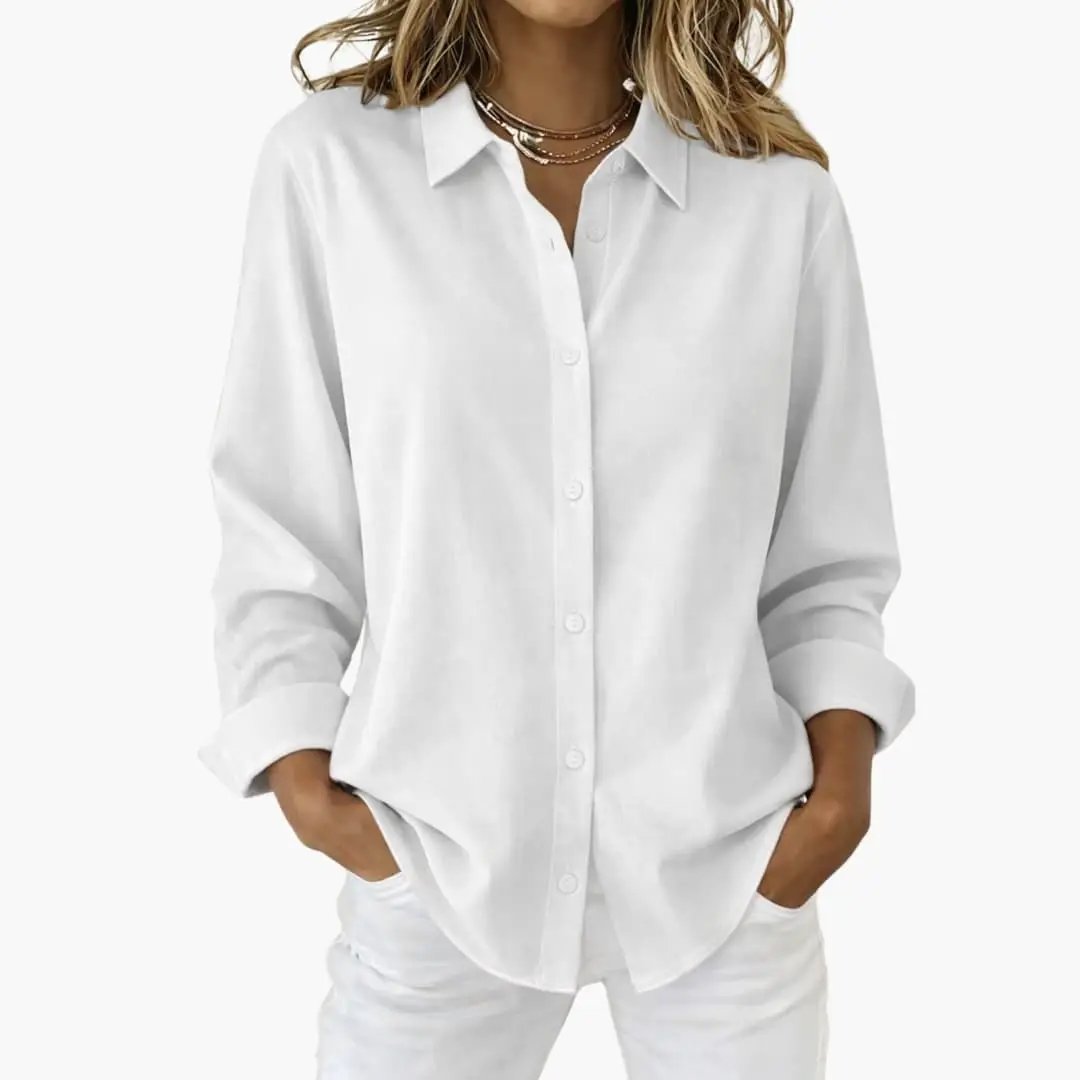 Elegant Button-Down Long Sleeve Shirt for Women