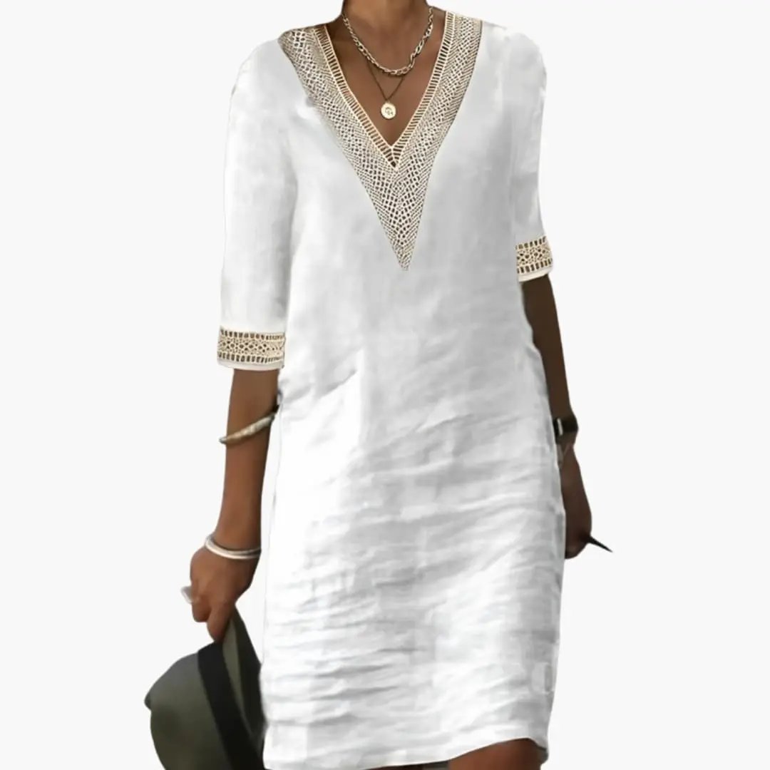 Casual Bohemian V-Neck Mini Dress for Women