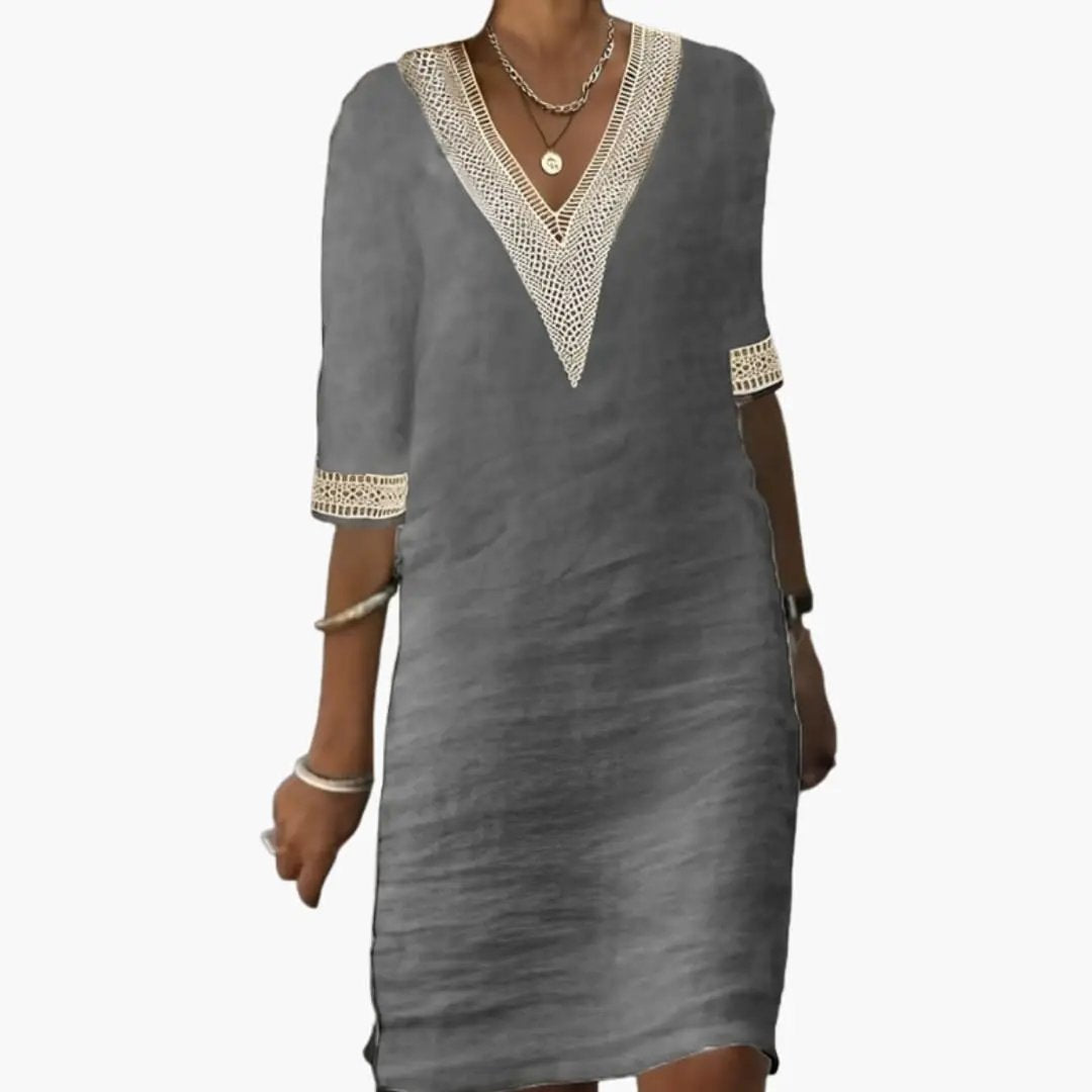 Casual Bohemian V-Neck Mini Dress for Women