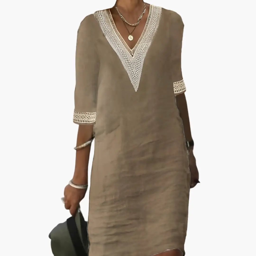 Casual Bohemian V-Neck Mini Dress for Women