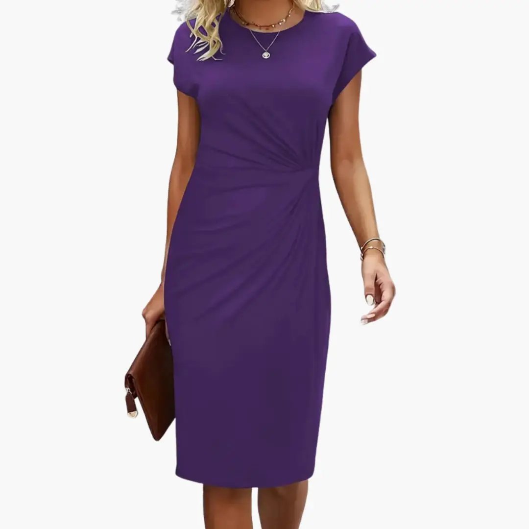 Robe Midi Élégante à Effet Drapé