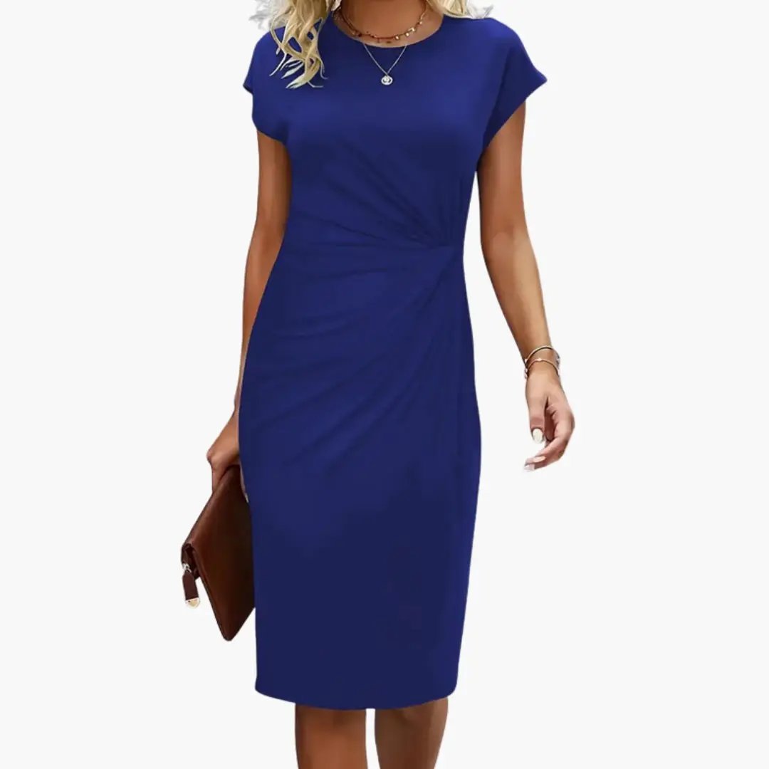 Robe Midi Élégante à Effet Drapé