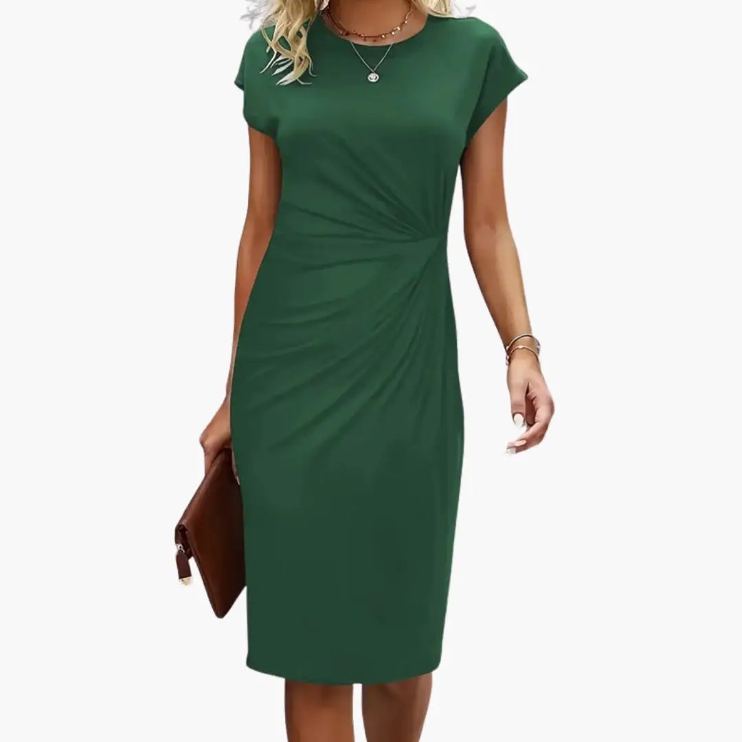 Robe Midi Élégante à Effet Drapé