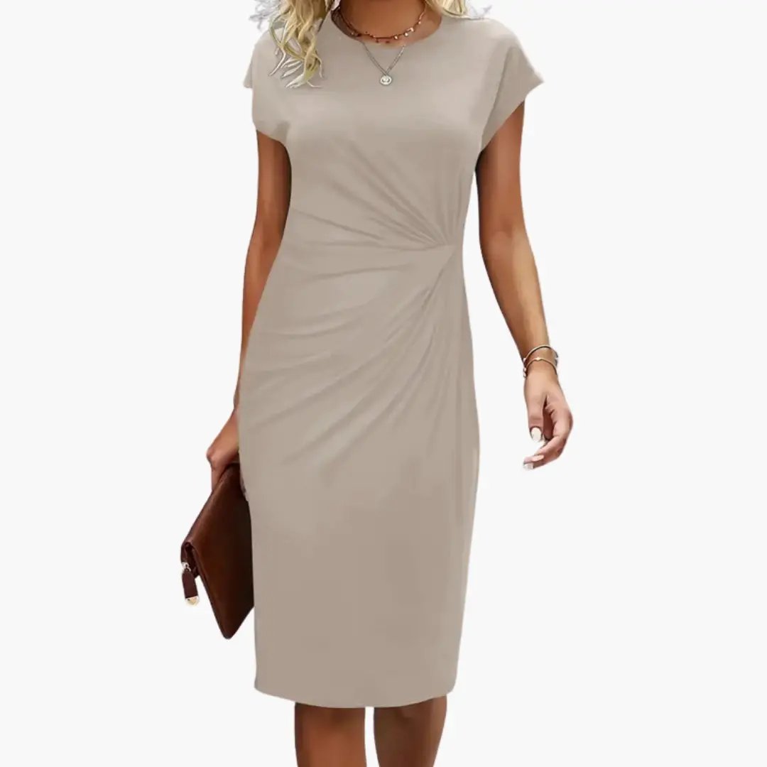 Robe Midi Élégante à Effet Drapé