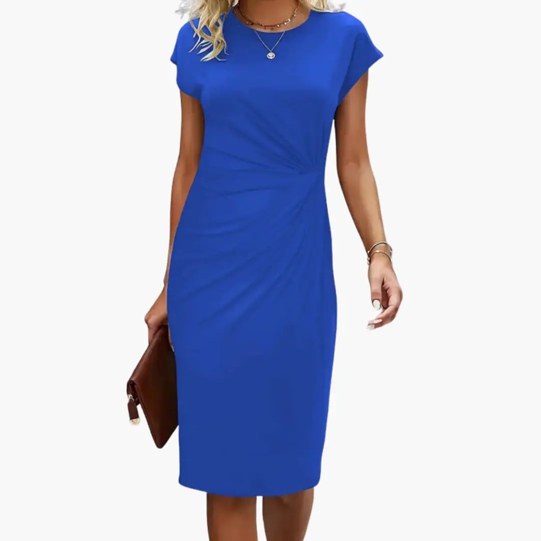 Robe Midi Élégante à Effet Drapé