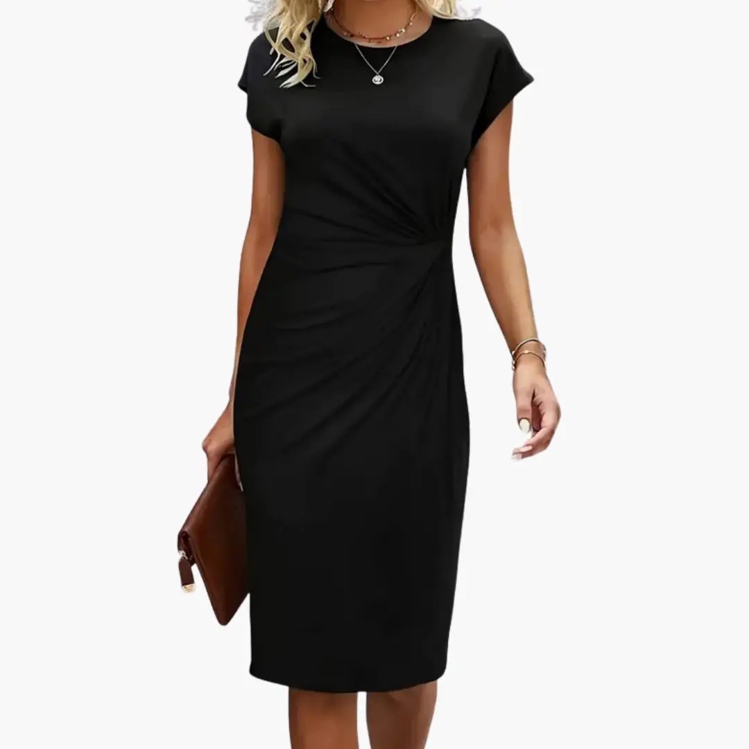 Robe Midi Élégante à Effet Drapé
