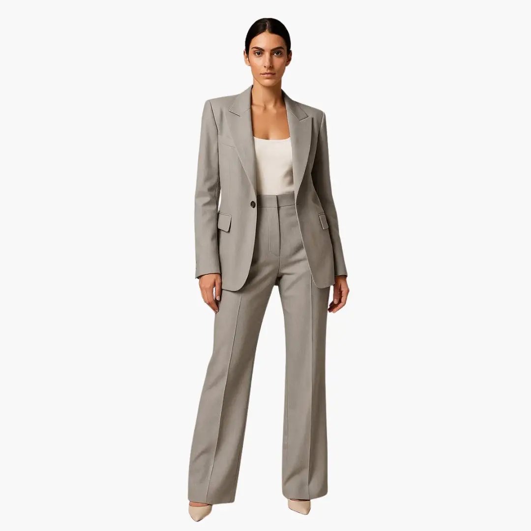 Ensemble Blazer Tailleur et Pantalon Large Élégant pour Femme