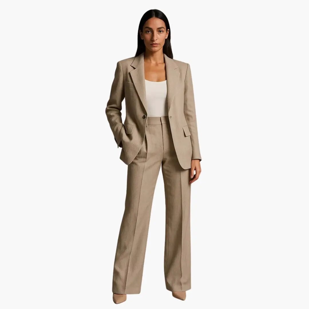 Ensemble Blazer Tailleur et Pantalon Large Élégant pour Femme