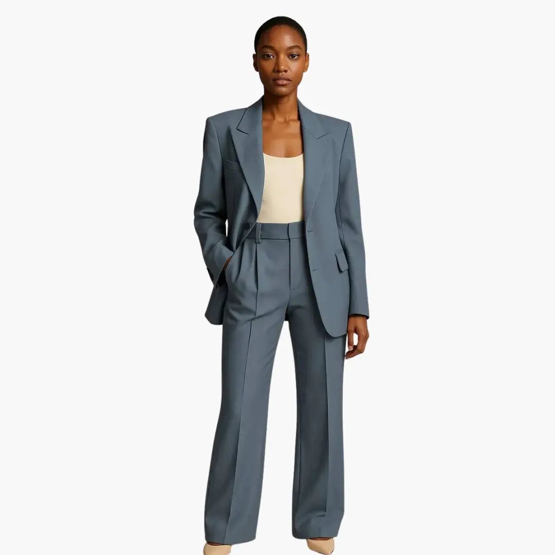 Ensemble Blazer Tailleur et Pantalon Large Élégant pour Femme