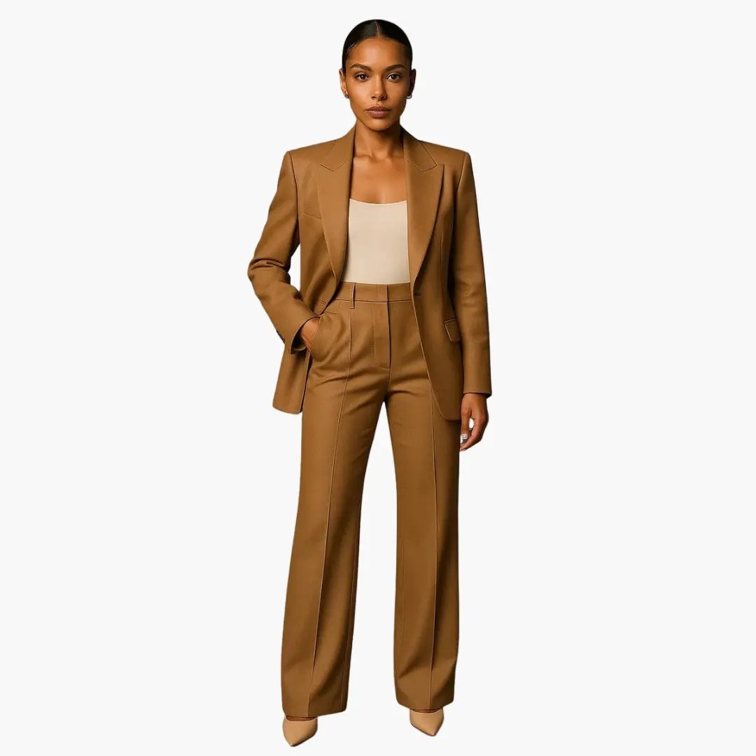Ensemble Blazer Tailleur et Pantalon Large Élégant pour Femme