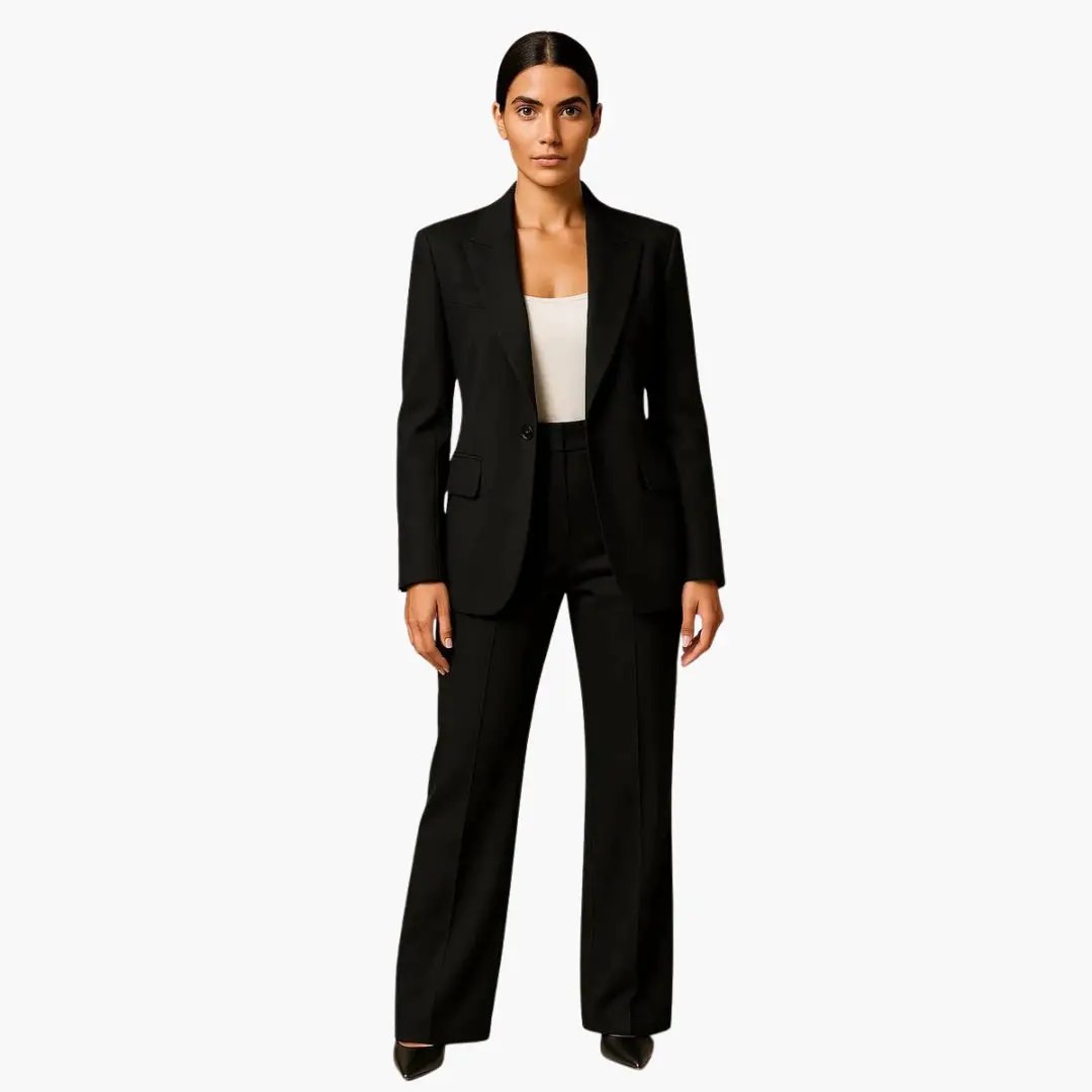 Ensemble Blazer Tailleur et Pantalon Large Élégant pour Femme