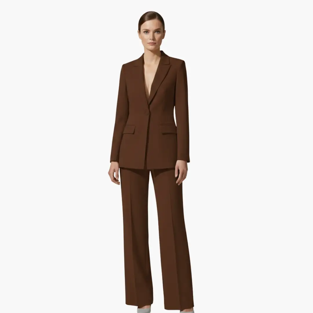 Tailleur Femme Ensemble Blazer et Pantalon Large Moderne