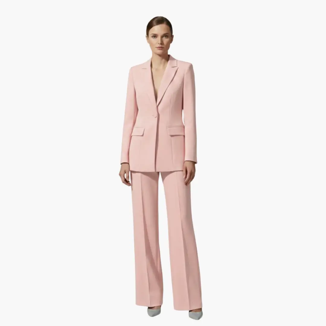 Tailleur Femme Ensemble Blazer et Pantalon Large Moderne