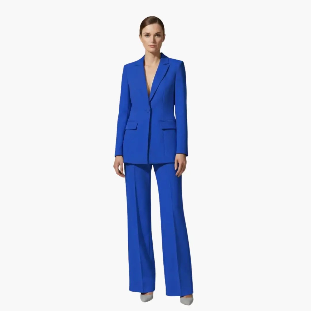 Tailleur Femme Ensemble Blazer et Pantalon Large Moderne