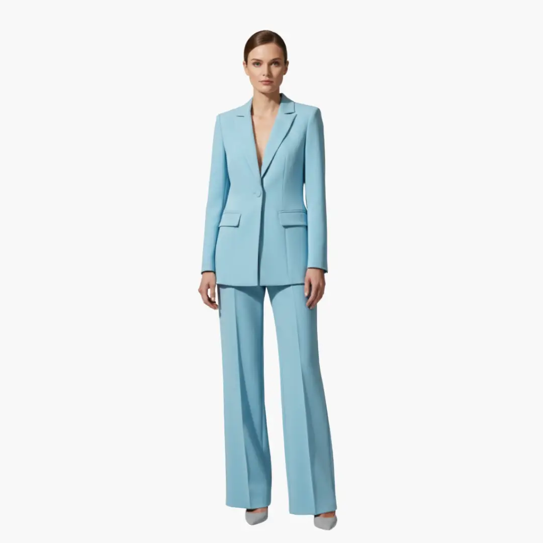 Tailleur Femme Ensemble Blazer et Pantalon Large Moderne