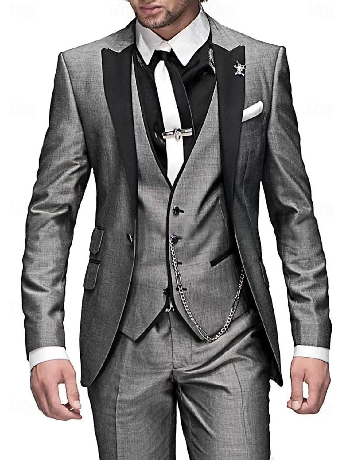 Costume Homme 3 Pièces Élégant – Ensemble Veste, Gilet et Pantalon
