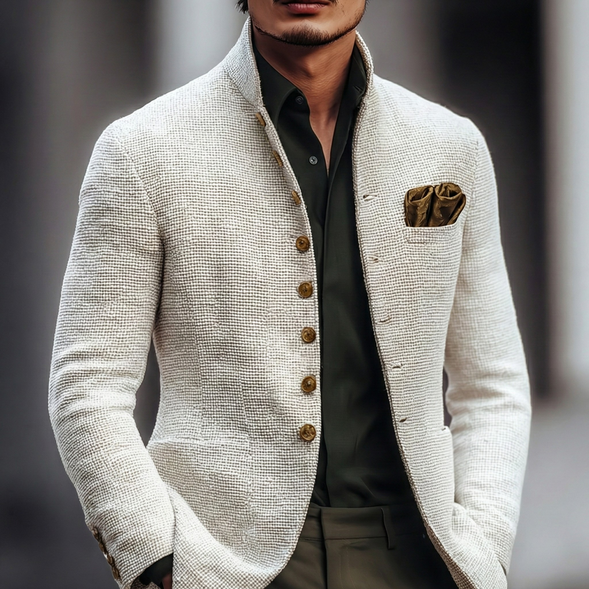 Elegant Men's Button-Up Cardigan