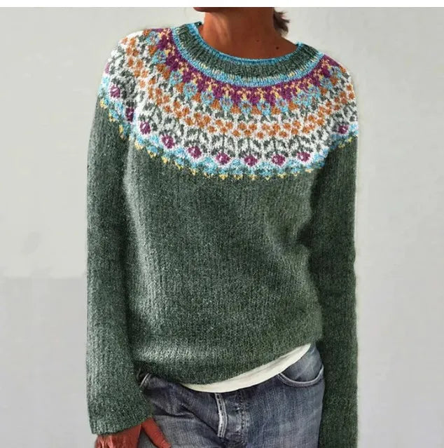 Colorful Nordic Pattern Women's Pullover