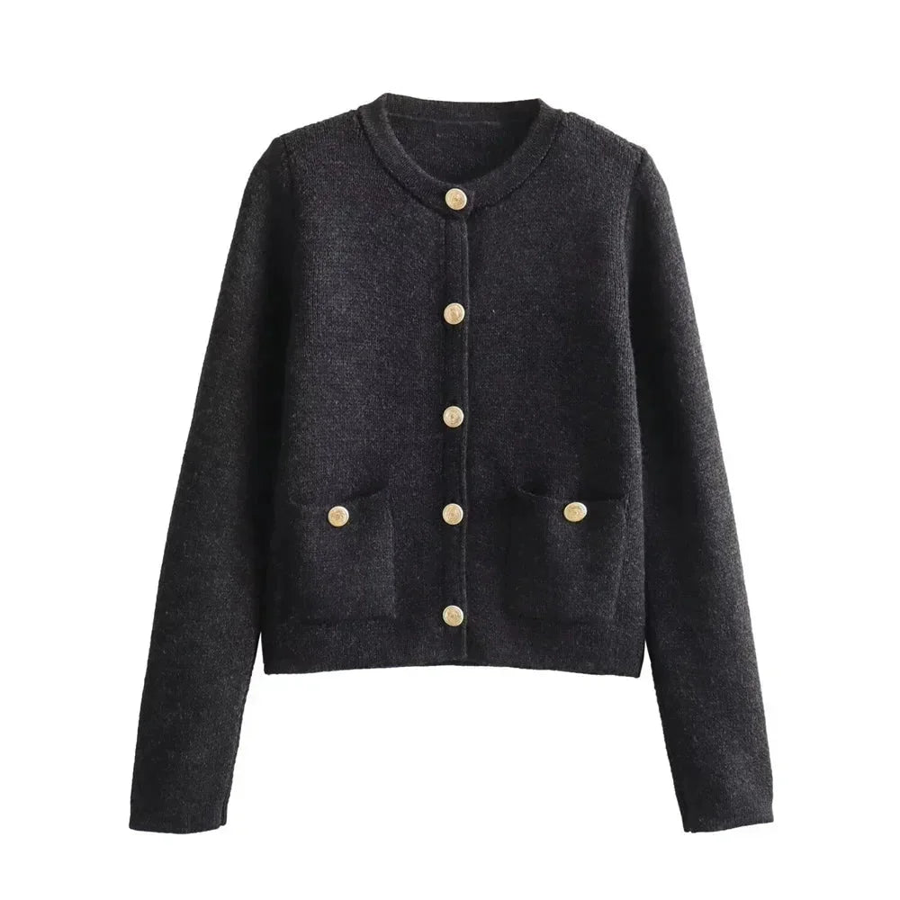 Cardigan Chic Boutonné au Style Parisien