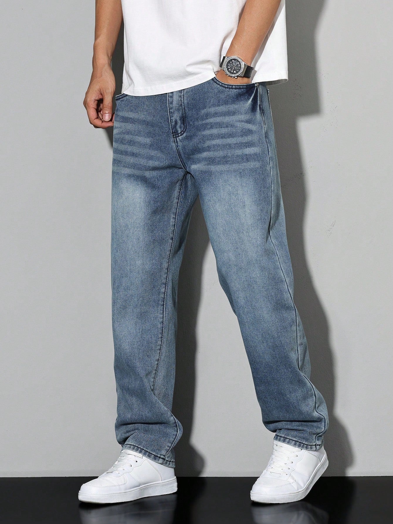Jean casual coupe droite pour homme